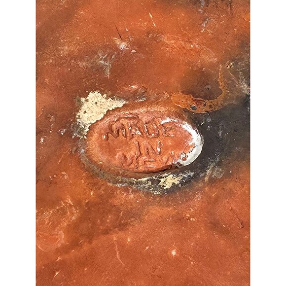 Handcrafted Vintage Folk Art Mexican Clay Pottery Bowl With Green White Accents - Picture 7 of 12